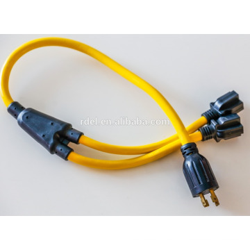 Adaptador de cable de alimentación del generador, adaptador divisor Y de 10/3, L5-30P a (2) 5-20R iluminado